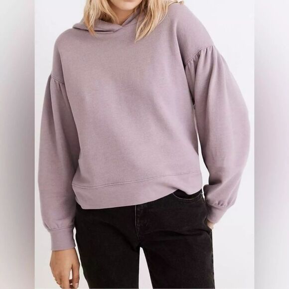 Madewell Tops - MADEWELL Balloon Sleeve Hoodie Sweatshirt M Pleat-Sleeve Lavender Purple EUC B63